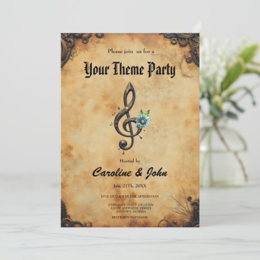 Invitation Clé mécanique (Debout devant)