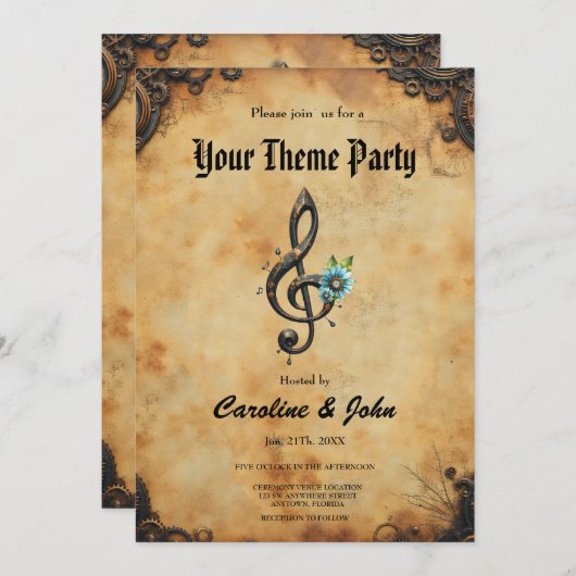 Invitation Clé mécanique (Devant / Derrière)