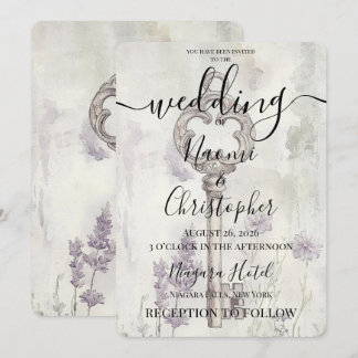 Invitation Clé Rétro Vintage Personnalisée Mariage