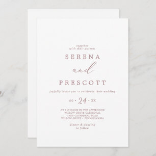 Invitation Clé Rose Gold Calligraphie Décontracté Mariage