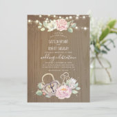 Invitation Clé Vintage rustique et Mariage de verrouillage (Debout devant)