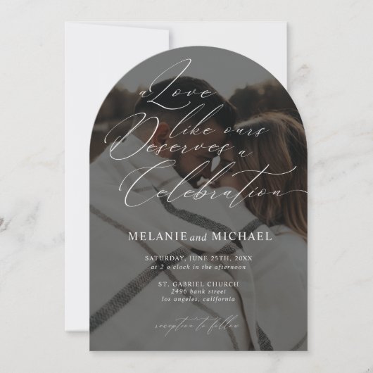 Invitation Clean Classic Modern Script QR Code Mariage photo (Devant)
