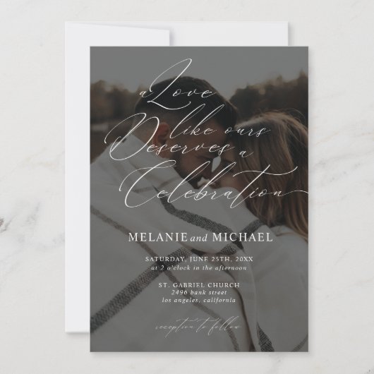 Invitation Clean Classic Modern Script QR Code Mariage photo (Devant)