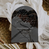 Invitation Clean Classic Modern Script QR Code Mariage photo