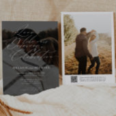 Invitation Clean Classic Modern Script QR Code Mariage photo