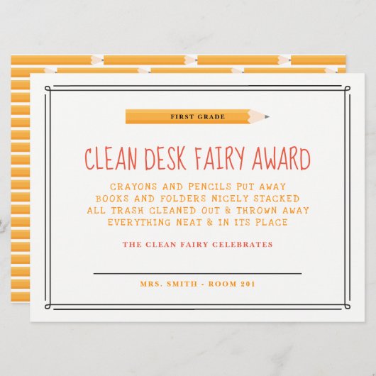 Invitation Clean Desk Fairy Award (Devant / Derrière)