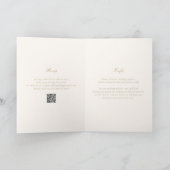 Invitation Clean Ivory et Gold QR Code Mariage élégant (Intérieur)