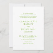 Invitation Clean Lime Green QR Code Mariage élégant (Devant)