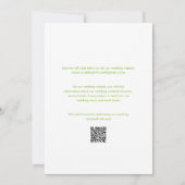 Invitation Clean Lime Green QR Code Mariage élégant (Dos)