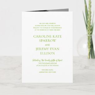 Invitation Clean Lime Green QR Code Mariage élégant