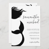 Invitation Clean Mermaid Silhouette Wedding (Devant / Derrière)