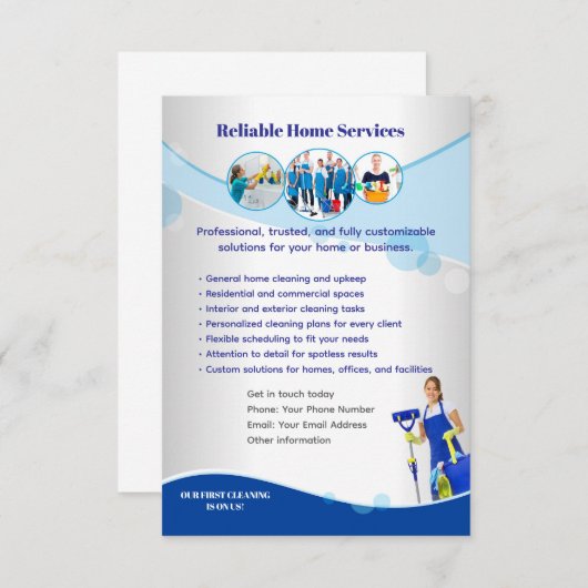 Invitation Clean Professional Editable Template (Devant / Derrière)