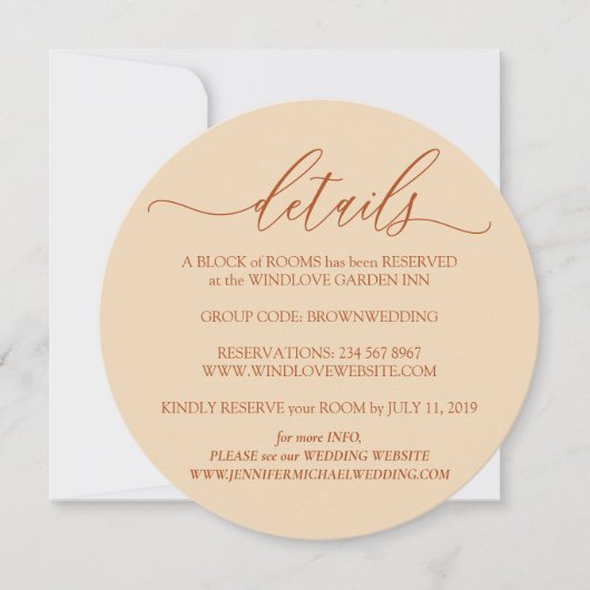 Invitation Clean Terracotta Details Simple Wedding (Devant)