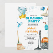 Invitation Cleaning birthday party invite (Devant / Derrière)