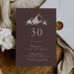 Invitation Clear Mountain Country 30e fête d'anniversaire<br><div class="desc">Cette invitation à la fête du 30ème anniversaire de ce pays de montagne clair est parfaite pour une fête d'anniversaire rustique. L'aménagement comprend une montagne beige d'aquarelle idyllique.</div>