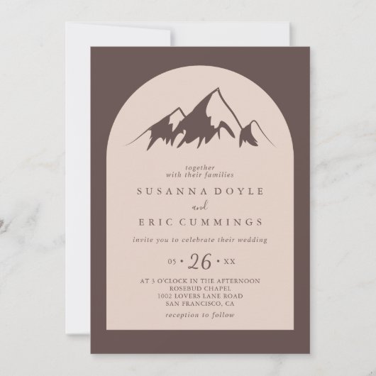 Invitation Clear Mountain Country Décontracté Arch Mariage (Devant)