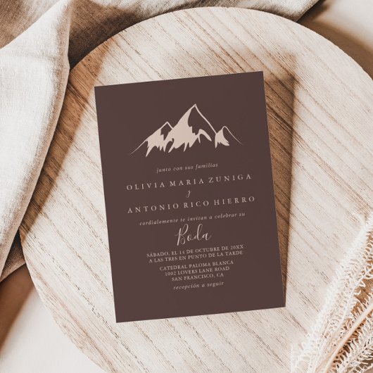 Invitation Clear Mountain Country Espagnol Boda Mariage