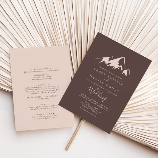 Invitation Clear Mountain Country Mariage avant et arrière