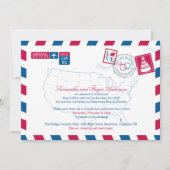 Invitation Clearwater Beach Floride Airmail Réception de mari (Devant)