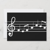 Invitation clef triple et notes : musique de feuille (Devant)