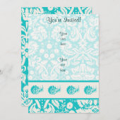 Invitation Clef triple turquoise (Devant / Derrière)