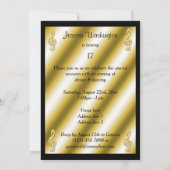 Invitation Clefs triples dorés élégants et glamour pour 17e a (Dos)