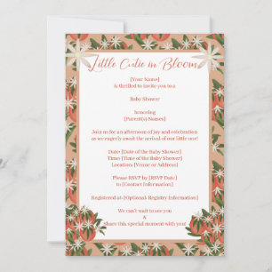 Invitation Clementine Little Cutie  Baby shower de thème Citr