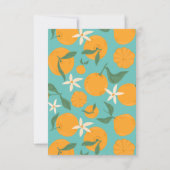 Invitation Clémentine Mandarin Cutie Orange Tangerine Bleu (Dos)