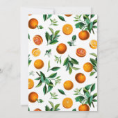 Invitation Clementine Orange Frame Little Cutie Baby shower (Dos)