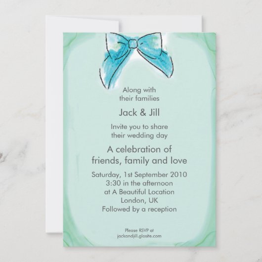 Invitation Cleo Bow (couture) 5x7 (Devant)