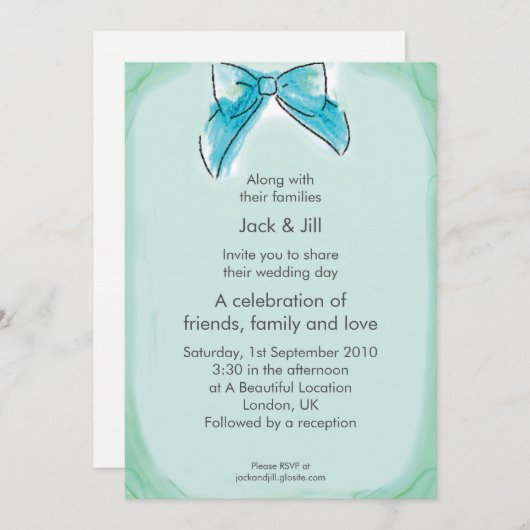 Invitation Cleo Bow (couture) 5x7 (Devant / Derrière)