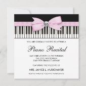 Invitation Clés de piano rose noir et blanc Considérant Invit (Dos)