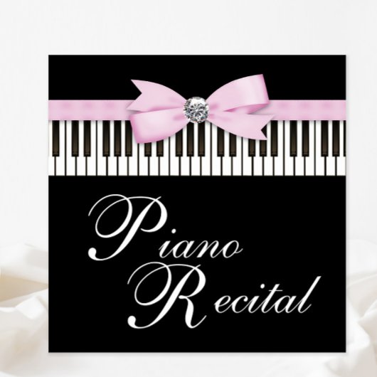 Invitation Clés de piano rose noir et blanc Considérant Invit