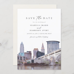Invitation CLEVELAND OHIO Skyline Enregistrer la date Invitat