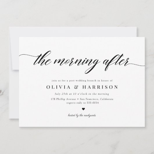 Invitation Clic Élégant Calligraphie Script Mariage Brunch (Devant)