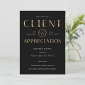 Invitation Client Appreciation Day Black & Gold Logo Company (Debout devant)