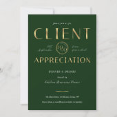 Invitation Client Appreciation Day Green & Gold Logo Company (Devant)