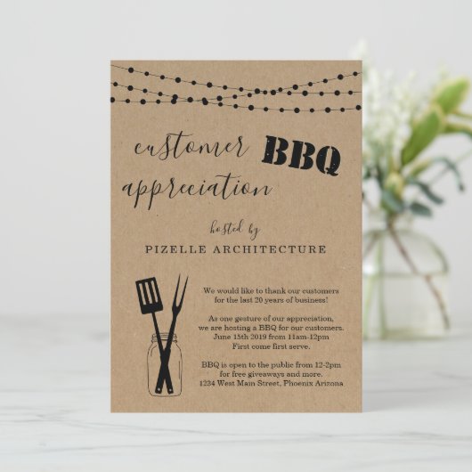 Invitation Clientèle Appréciation Business BBQ Party (Debout devant)
