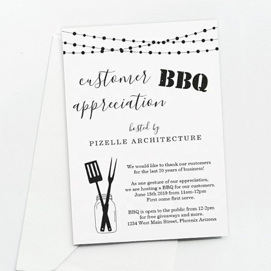 Invitation Clientèle Appréciation Business BBQ Party