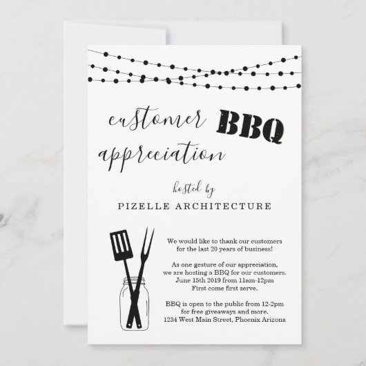 Invitation Clientèle Appréciation Business BBQ Party (Devant)