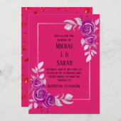 Invitation Clip Art Floral Rose Poussiéreuse Éthér (Devant / Derrière)