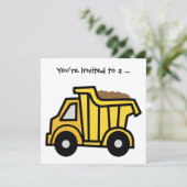 Invitation Clip de dessin animé Truck Boy Fête d'anniversaire (Debout devant)