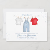 Invitation Cloche Baby shower bleu (Devant)