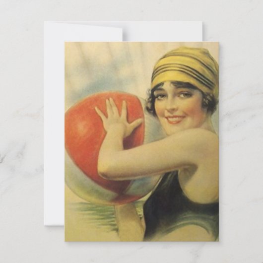 Invitation Cloche de l'Invitation Plage de la fête de la pisc (Devant)