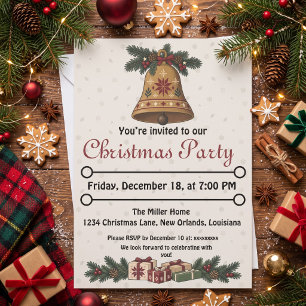 Invitation Cloche de Noël nordique avec étoile d'art folklori