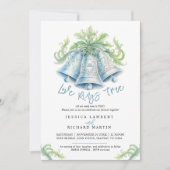 Invitation Cloches d'argent Mariage d'aquarelle du feuillage  (Devant)