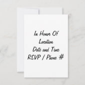 INVITATION "CLOCHES DE MARIAGE ARGENTÉES" (Dos)