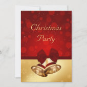 Invitation Cloches de Noël dorées (Devant)