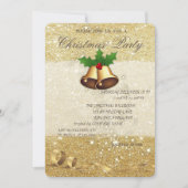 Invitation Cloches de Noël Élégantes, Glitterie, Fête d'entre (Devant)