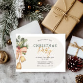 Invitation Cloches de Noël et verdure rustiques